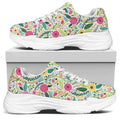 Girly Spring Flower Pattern Print White Chunky Shoes