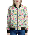 Girly Spring Flower Pattern Print Women's Bomber Jacket