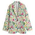 Girly Spring Flower Pattern Print Women's Cotton Blazer