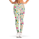 Girly Spring Flower Pattern Print Women's Leggings