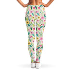 Girly Spring Flower Pattern Print Women's Leggings