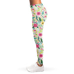 Girly Spring Flower Pattern Print Women's Leggings