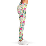 Girly Spring Flower Pattern Print Women's Leggings