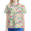 Girly Spring Flower Pattern Print Women's Polo Shirt