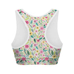 Girly Spring Flower Pattern Print Women's Sports Bra