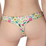 Girly Spring Flower Pattern Print Women's Thong