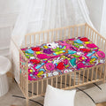 Girly Unicorn Cartoon Pattern Print Baby Crib Sheet