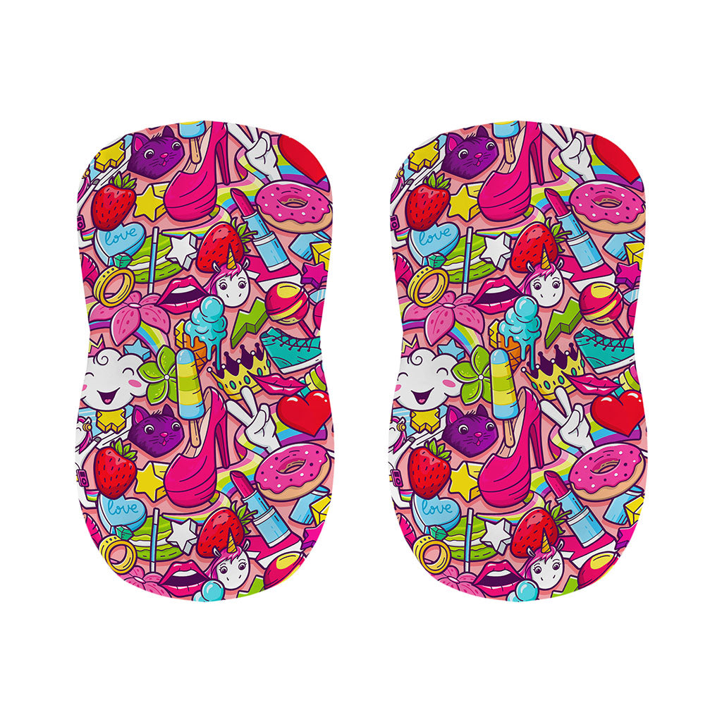 Girly Unicorn Cartoon Pattern Print Bar Stool Covers