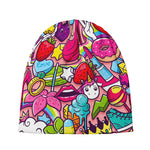 Girly Unicorn Cartoon Pattern Print Beanie