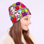 Girly Unicorn Cartoon Pattern Print Beanie