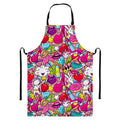 Girly Unicorn Cartoon Pattern Print Bib Apron With Pocket
