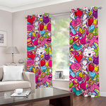 Girly Unicorn Cartoon Pattern Print Blackout Grommet Curtains