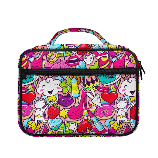 Girly Unicorn Cartoon Pattern Print Briefcase Bible Bag