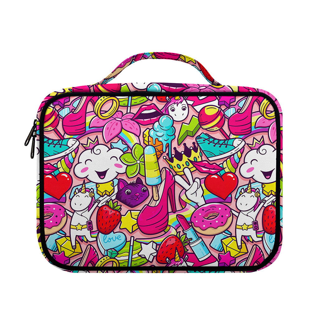 Girly Unicorn Cartoon Pattern Print Briefcase Bible Bag