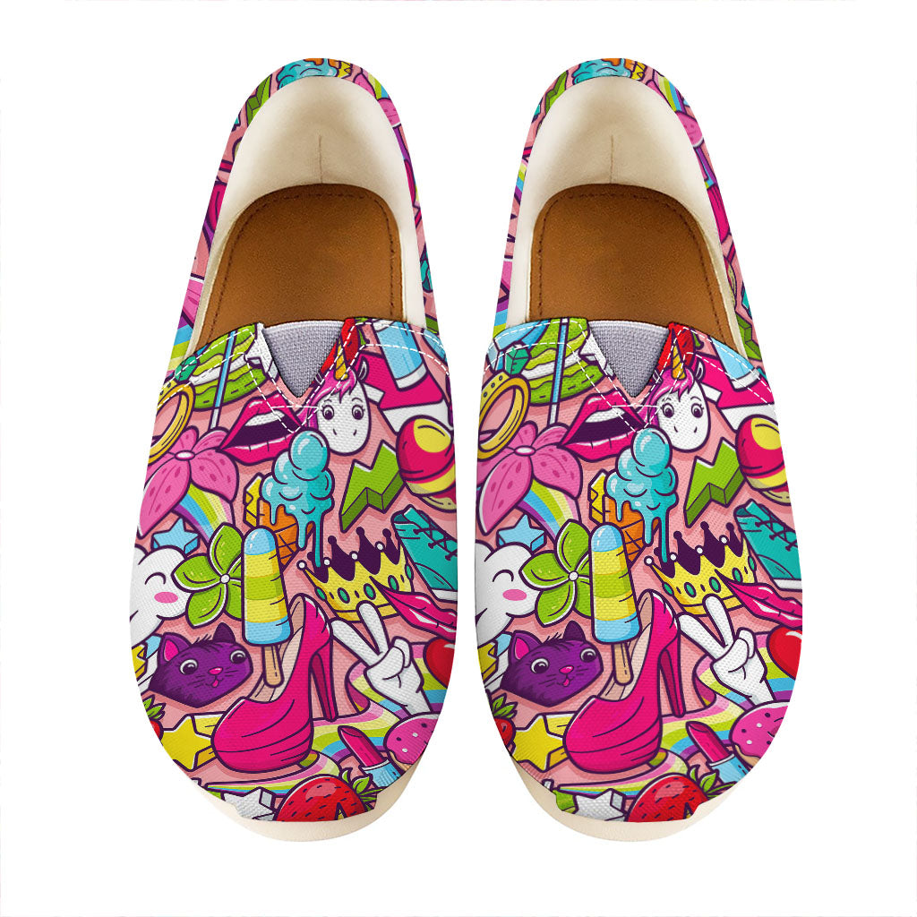 Girly Unicorn Cartoon Pattern Print Casual Shoes