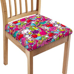 Girly Unicorn Cartoon Pattern Print Chair Cushion Cover