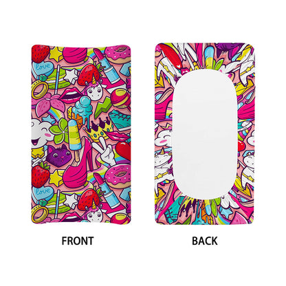 Girly Unicorn Cartoon Pattern Print Changing Pad Cover