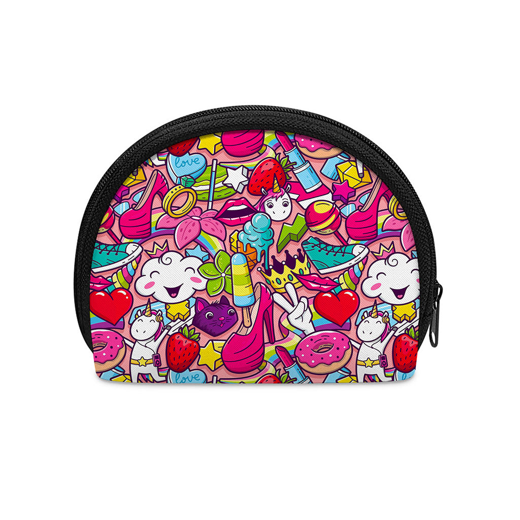 Girly Unicorn Cartoon Pattern Print Coin Purse