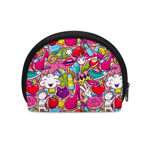 Girly Unicorn Cartoon Pattern Print Coin Purse