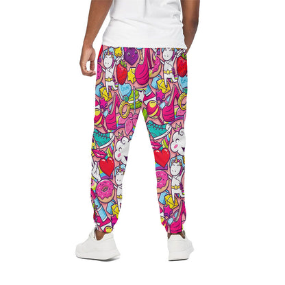 Girly Unicorn Cartoon Pattern Print Cotton Pants