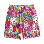 Girly Unicorn Cartoon Pattern Print Cotton Shorts