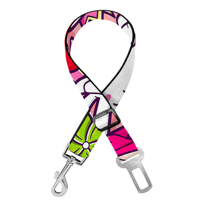 Girly Unicorn Cartoon Pattern Print Dog Seat Belt