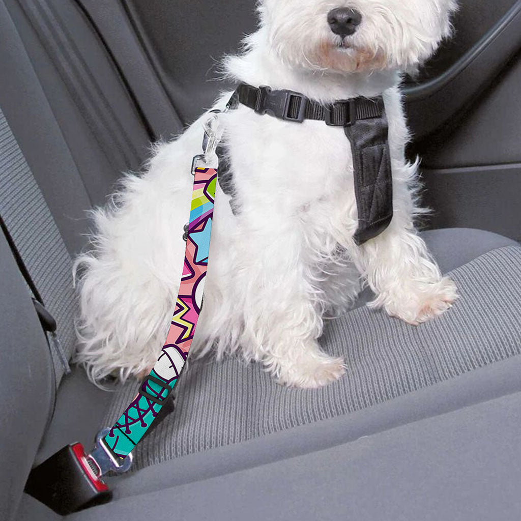 Girly Unicorn Cartoon Pattern Print Dog Seat Belt