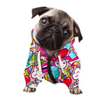 Girly Unicorn Cartoon Pattern Print Dog Zip Up Hoodie