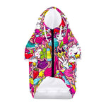 Girly Unicorn Cartoon Pattern Print Dog Zip Up Hoodie