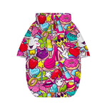 Girly Unicorn Cartoon Pattern Print Dog Zip Up Hoodie