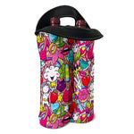 Girly Unicorn Cartoon Pattern Print Double Neoprene Wine Tote