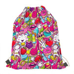 Girly Unicorn Cartoon Pattern Print Drawstring Bag
