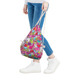 Girly Unicorn Cartoon Pattern Print Drawstring Bag