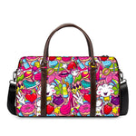 Girly Unicorn Cartoon Pattern Print Duffle Bag