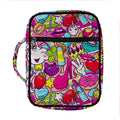 Girly Unicorn Cartoon Pattern Print Front Pocket Bible Bag