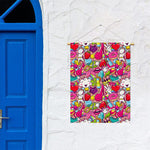 Girly Unicorn Cartoon Pattern Print Garden Flag