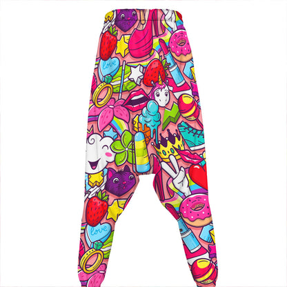 Girly Unicorn Cartoon Pattern Print Hammer Pants