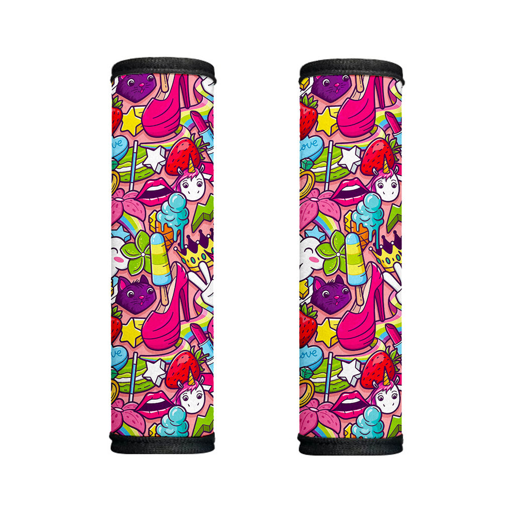 Girly Unicorn Cartoon Pattern Print Handle Covers