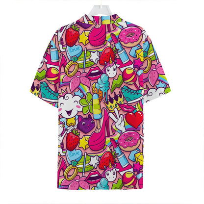 Girly Unicorn Cartoon Pattern Print Hawaiian Shirt