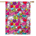 Girly Unicorn Cartoon Pattern Print House Flag