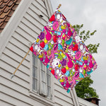 Girly Unicorn Cartoon Pattern Print House Flag