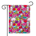 Girly Unicorn Cartoon Pattern Print House Flag