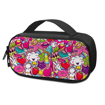 Girly Unicorn Cartoon Pattern Print Insulin Cooler Travel Case