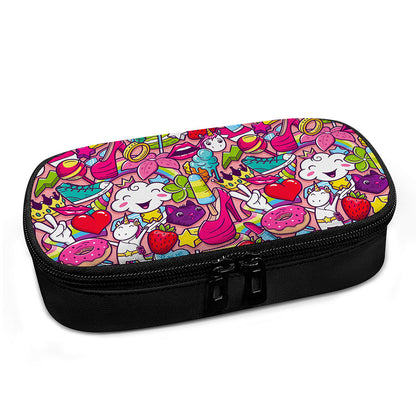 Girly Unicorn Cartoon Pattern Print Insulin Cooler Travel Case