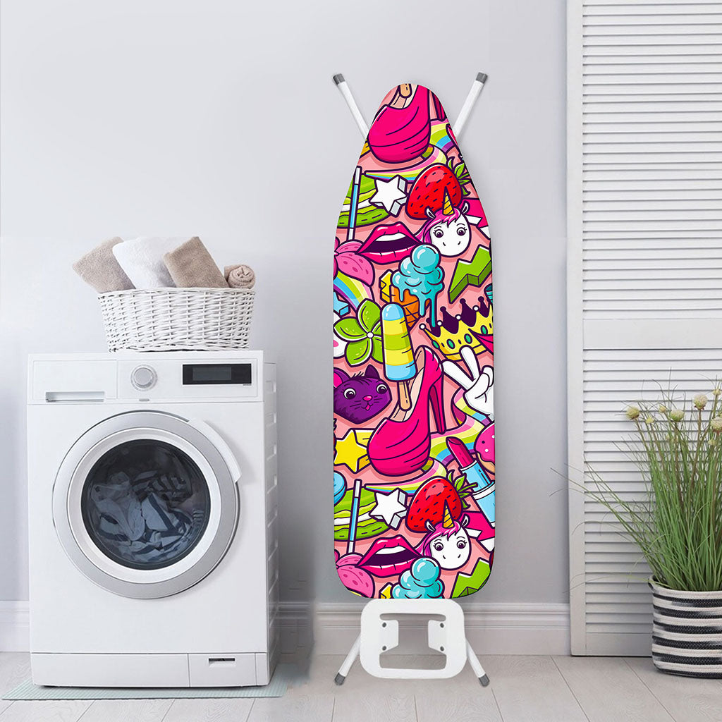 Girly Unicorn Cartoon Pattern Print Ironing Board Cover