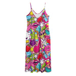 Girly Unicorn Cartoon Pattern Print Jersey Midi Cami Dress