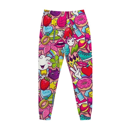 Girly Unicorn Cartoon Pattern Print Jogger Pants