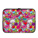 Girly Unicorn Cartoon Pattern Print Laptop Sleeve