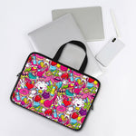 Girly Unicorn Cartoon Pattern Print Laptop Sleeve With Handle