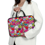 Girly Unicorn Cartoon Pattern Print Laptop Sleeve With Handle